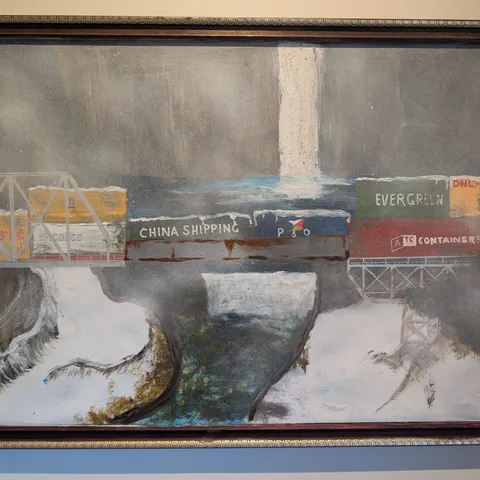 Detail: Containers over rough seas.