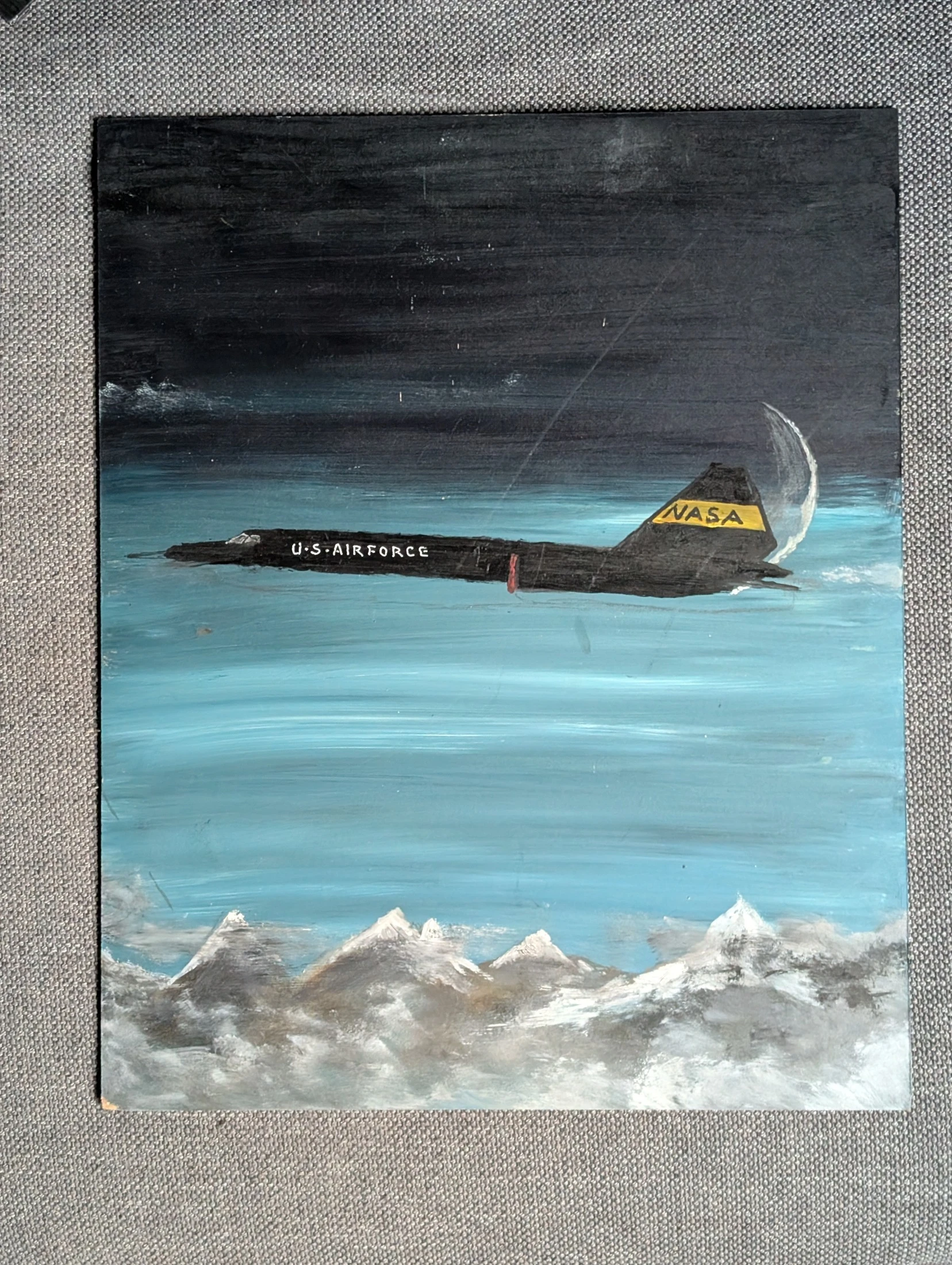 Night Flight: Aircraft over mountains.