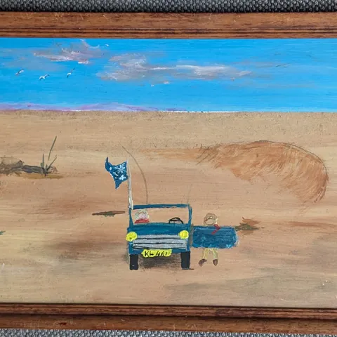 Detail: Vehicle in a desert.