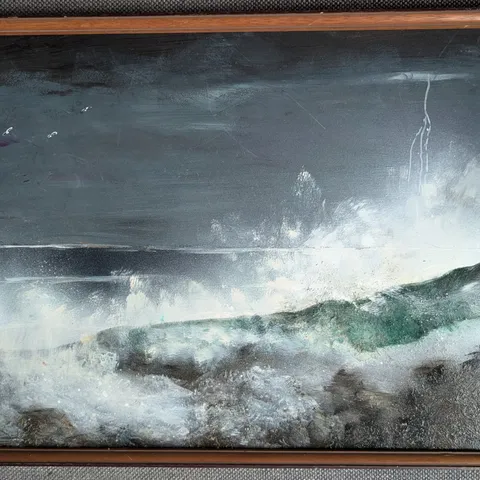 Detail: Waves and lightning.