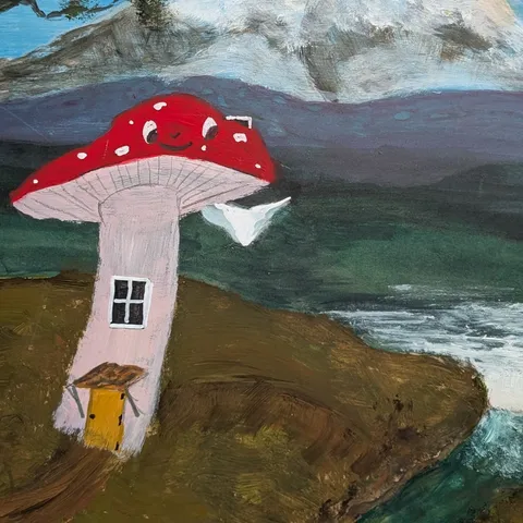 Detail: Mushroom house.