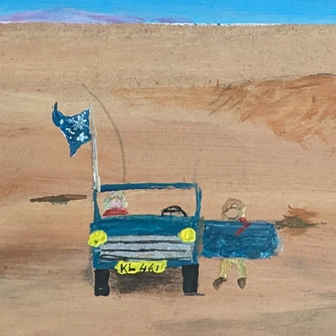 Detail: Vehicle in a desert.