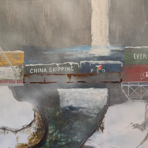 Detail: Containers over rough seas.