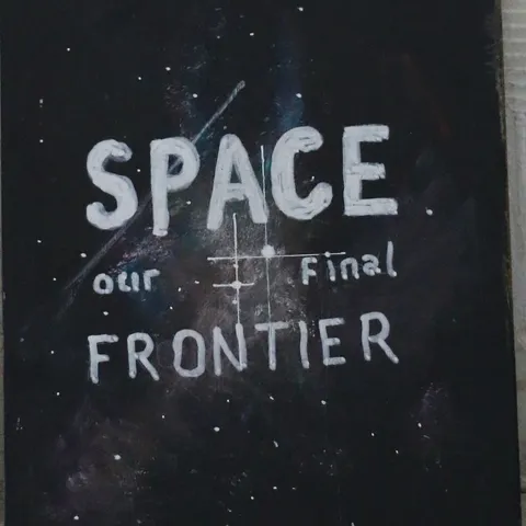 Detail: Space lettering.